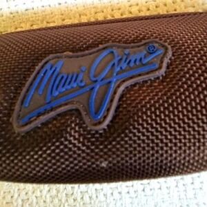 Maui Jim Sunglasses Case Zippered Clamshell with Sport Clip Brown Rigid